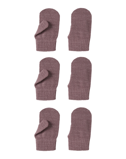 Name It - NMFMagic Knit Glitter Mittens 3P - Wistful Mauve